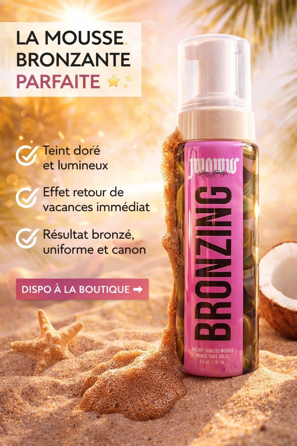 Mousse autobronzante instantanée JWOWW 170 g